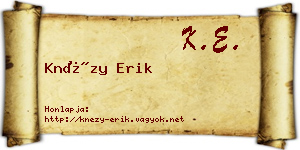 Knézy Erik névjegykártya